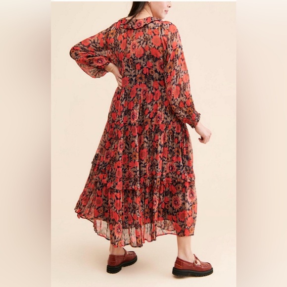 This item is the Anthropologie The Marais Printed Chiffon Maxi Dress size small - Picture 2 of 9